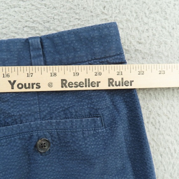 Brooks Brothers Shorts Mens 4 Blue Solid Seersucker Cotton Flat Front - Picture 8 of 10